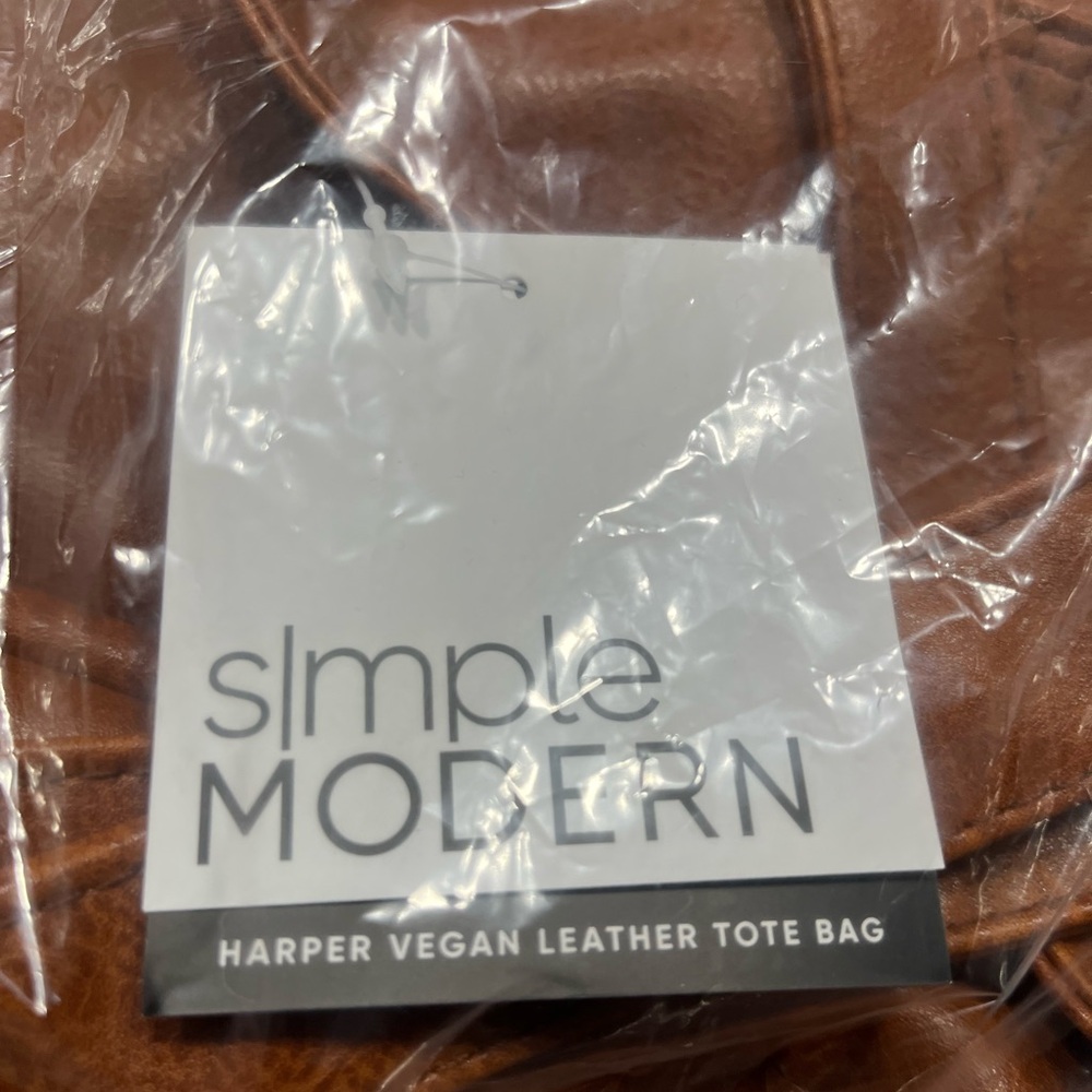 Simple Modern Brown Vegan Leather Tote Bag